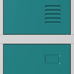 Szafka socjalna ubraniowa BHP szaro-wielokolorowa: 6-drzwiowa IGOR, 900 x 1850 x 450 mm