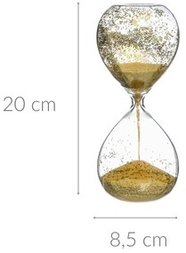 Ozdobna klepsydra z brokatem, 20 cm