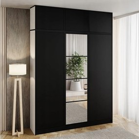 Garderoba z nadstawką EDEN 3D Biały + Czarny Wzór 4