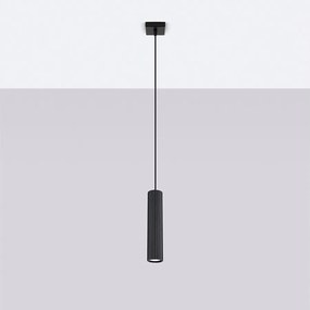 Lampa wisząca minimalistyczny Gloow, aluminium - 1 źródło światła 4000K - L.8 x H.118 cm - czarny