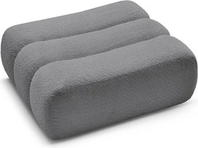 Szary podnóżek z materiału bouclé Azra – Bobochic Paris