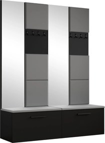 Masseno Garderoba MODULO 161,2/204/40 cm do Przedpokoju Nowoczesna Czarna