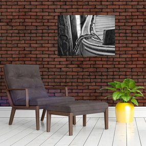 Obraz na szkle - Łódź na uwięzi (70x50 cm)