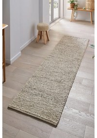 Jasnoszary chodnik z mieszanki wełny tkany ręcznie 60x230 cm Minerals – Flair Rugs