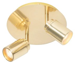 Nowoczesny reflektor łazienkowy mosiądz 2-światła IP44 - Ducha