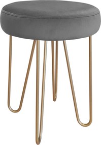 Taboret Venus tkanina Welur stelaż metalowy STOŁEK LOFT : Kolor Stelaża - Złoty, Kolor tkaniny - VELVET - MG17, Typ tkaniny - Velvet