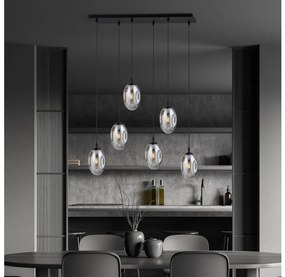 Żyrandol na lince ASTRAL 6xE14/10W/230V czarny/dym