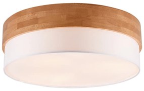 Biało-naturalna lampa sufitowa z tekstylnym kloszem Seasons – Trio