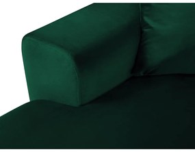 Zielony aksamitny rozkładany/ze schowkiem narożnik (prawostronny/w kształcie litery U) Kyoto – Cosmopolitan Design