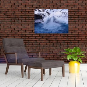 Obraz wodospadu zimą (70x50 cm)