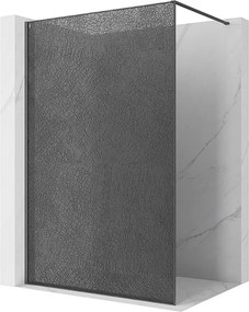Mexen Kioto ścianka prysznicowa Walk-in 150 x 200 cm, crackle grafit 12 mm, gun gray szczotkowany - 800-150-101-66-44-X