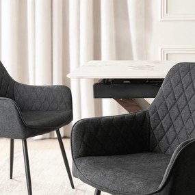 Krzesło Tapicerowane do Jadalni BRESSO 2 Czarne Nowoczesne Loft