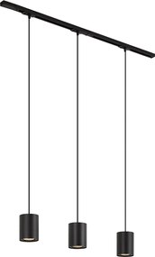 Nowoczesny system szynowy z 3 lampami wiszącymi czarny 1-fazowy - Iconic Holt