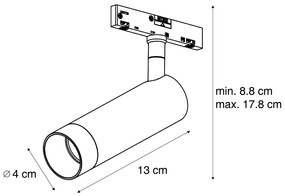 Nowoczesny reflektor beżowy z białym do systemu szynowego 1-fazowego GU10 35mm - Slimline Uzzy Nowoczesny Oswietlenie wewnetrzne