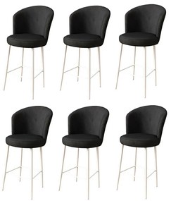 Zestaw krzeseł barowych Fora Black and White, 6szt., 6 szt.