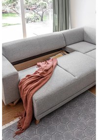 Jasnoszary rozkładany/ze schowkiem narożnik (prawostronny/w kształcie litery L) Classy Sophie – Miuform