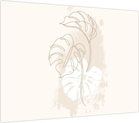 Obraz - Line art monstera N⁰1 (70x50 cm)