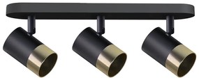 Lampa sufitowa w czarno-złotym kolorze z metalowym kloszem 44x5.5 cm Tobi – Candellux Lighting