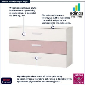 Dziecięca komoda z szufladami kaszmir + różowy T8-T16