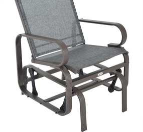 Outsunny krzesło bujane ogród krzesło ogrodowe do ogrodu metal fotel bujany kolor brązowy