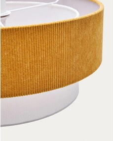 Musztardowo-biała lampa dziecięca z tekstylnym kloszem Bianella – Kave Home