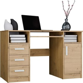 Nowoczesne biurko z 3 szufladami dąb artisan C9-B90