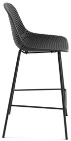 Antracytowy metalowy/plastikowy hoker ogrodowy Quinby – Kave Home