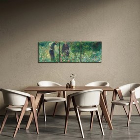 Obraz - Auguste Renoir, Picking Flowers, reprodukcje (z zegarem) (90x30 cm)