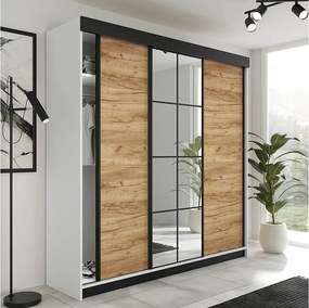 Szafa Przesuwna LAMARO 200 Biały/Dąb Craft