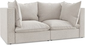 2-osobowa kanapa modułowa - z tkaniny welwetowej - jasny beż - MANAO