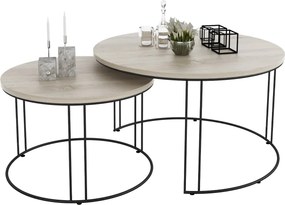 Stoliki kawowe 2w1 industrialne czarny + dąb sonoma D2-G04
