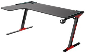 Biurko Gamingowe Komputerowe  LED "L" dla gracza Carbon 140x100