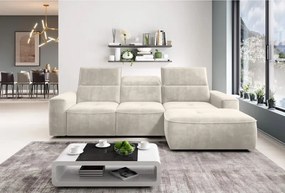 Narożnik COLOMBO Mini Prawostronny z elektryczną funkcją spania pojemnikiem PALLADIUM 02 Beżowy WERSAL