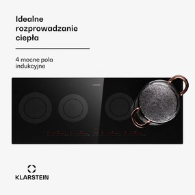 Klarstein Masterzone Slim 90cm Płyta Indukcyjna 4 Strefy Gotowania Czarny