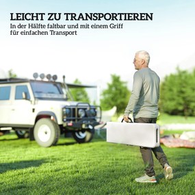 Outsunny Ławka Campingowa, Outdoor z Plastiku, Udźwig 240 kg, Biała