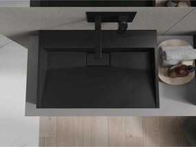 Mexen Ava umywalka nablatowa z konglomeratu B/O 70 x 46 cm, czarna - 23017070
