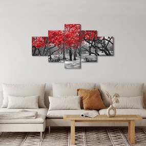 Obraz - Czerwone drzewa, Central Park, New York (125x70 cm)