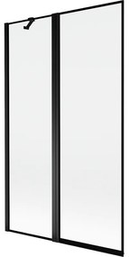 Mexen Mist parawan nawannowy 2-skrzydłowy lewy 110 x 150 cm, czarna ramka, czarny - 8A9-110-011-70-70-L