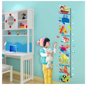 Naklejka dziecięca do mierzenia wzrostu na drzwi/na ścianę 25x170 cm Sea Animals – Ambiance
