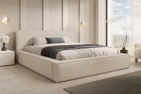 Łóżko tapicerowane Nirello 160x200 z pojemnikiem - beżowa bukla Quelle 03