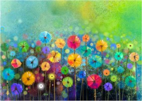 Obraz na szkle - Abstrakcyjne kwiaty (70x50 cm)