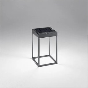 Lampa stołowa CAGE Solar Rechargeable firmy Perenz, ciemnoszara, wys. 30 cm