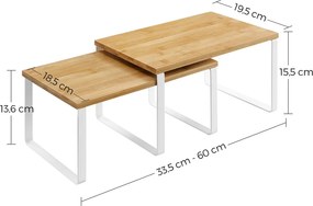 Zestaw bambusowych organizerów CEZAR, 2 szt., brązowa/biała SongmicsHome