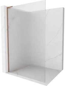 Mexen Kioto L ścianka prysznicowa Walk-in 70 x 200 cm, prążki, miedź szczotkowana - 800-070-103-65-09