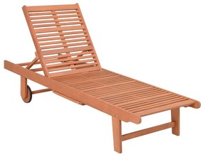 Kremowo-naturalny drewniany leżak ogrodowy San Diego – Garden Pleasure