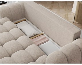 Beżowa rozkładana sofa z materiału bouclé 256 cm Cotonn – ELTAP
