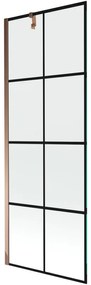 Mexen Next parawan nawannowy 1-skrzydłowy 70 x 150 cm, czarna kratka, różowe złoto - 895-070-000-00-77-60