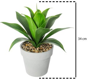 Sztuczny kwiat w doniczce ALOE VERA, 34 cm
