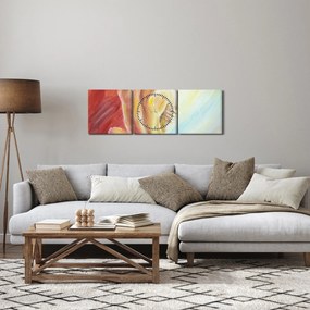 Obraz odpoczywającej kobiety, obraz olejny (z zegarem) (90x30 cm)
