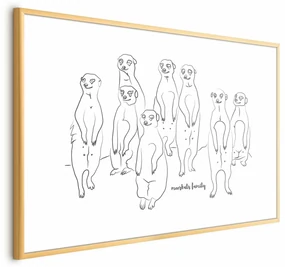 Plakat Rodzina surykatek 42x29,7 cm z ramą złotą z marginesem ARTGEIST B
